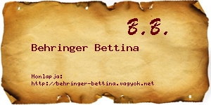 Behringer Bettina névjegykártya