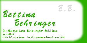 bettina behringer business card